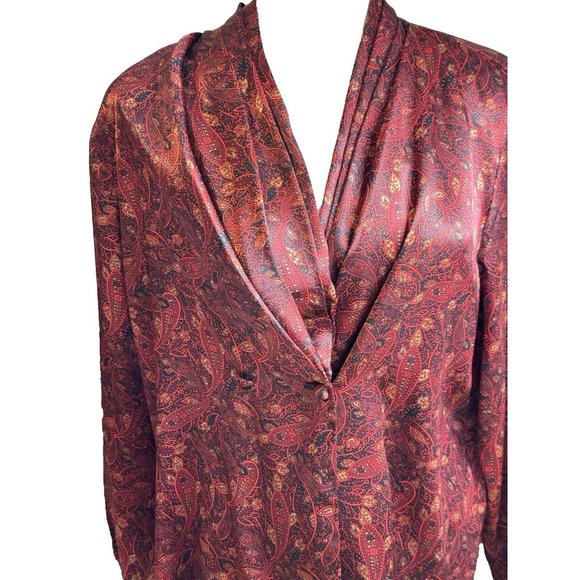 Notations Tops - Notations Blouse Women's Red Paisley Spring/Summer Vibrant Classic